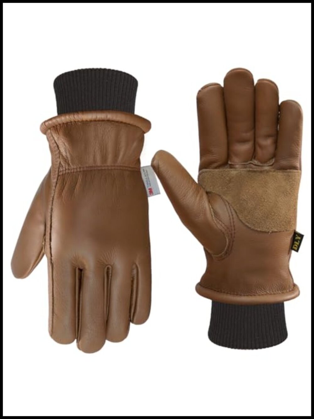 Insulated Leather Winter Work Gloves Medium
